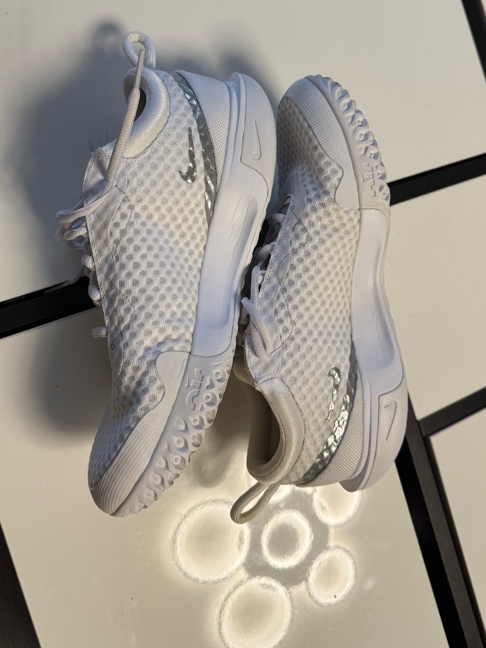 NikeCourt Zoom Pro White Silver - Women's 10.5 / Men's 9 - DH0990-101 - Picture 3 of 12